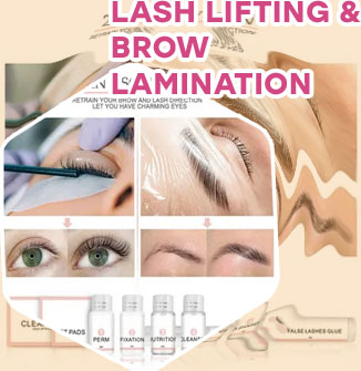 Brow lamination and eyelash lift